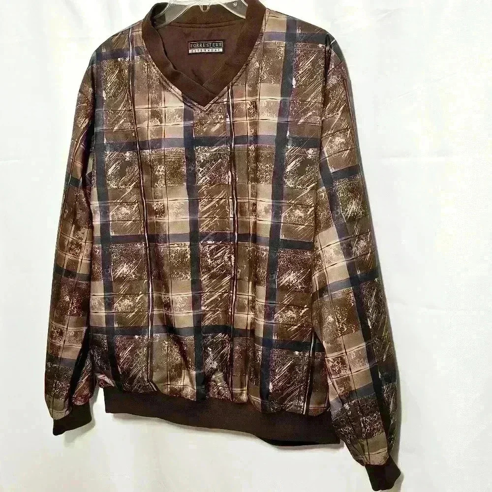 Vintage Forrester's Outerwear Mens Pullover Reversible Polyester Jacket LG